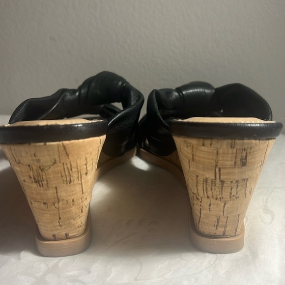 Esprit - Knotted Cork Wedge Mule Sandal, Size 7 Black. - Picture 5 of 6